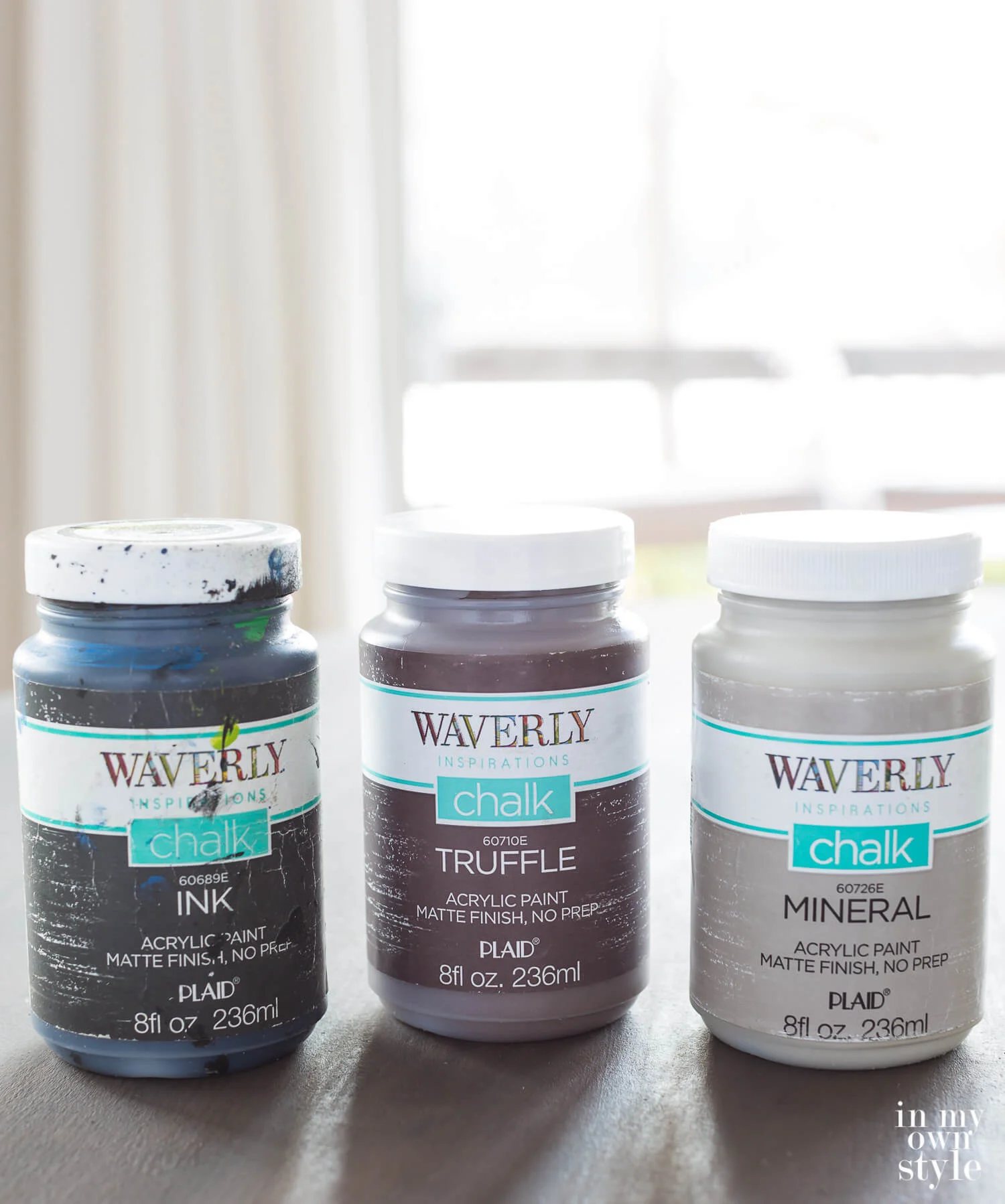 Waverly Inspirations Chalk paint colors used to create Faux Zinc.