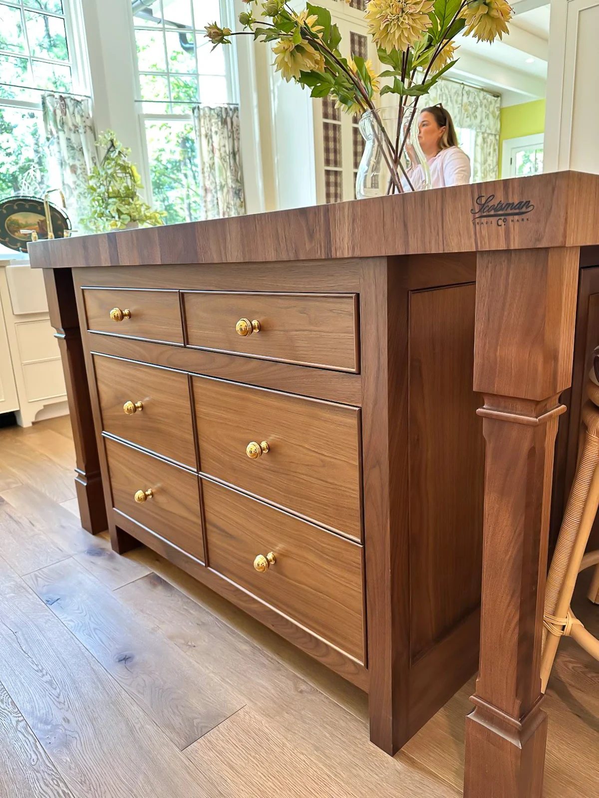 solid wood kitchen island at the Southern Living Idea House in Keswick, VA