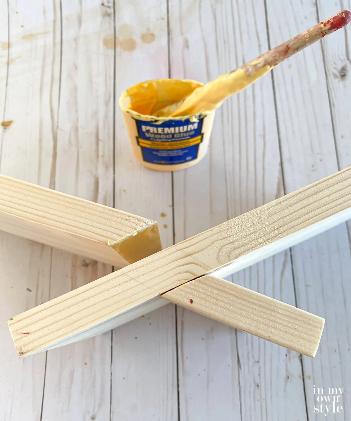 How to glue wood pieces for book stand together.