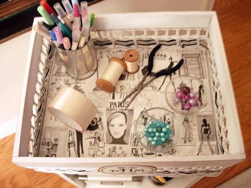 Storage Ideas - Craft Cart from Thrift Store finds