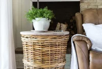 Transform Your Wicker Basket into a Stylish Side Table