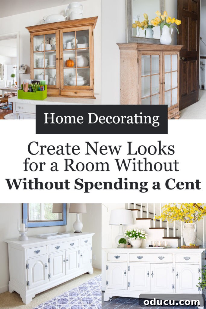 4 rooms showing how furniture looks new and fresh when you switch and swap it out in different rooms. A visual collage inspiring homeowners to try furniture swapping for a revitalized look.