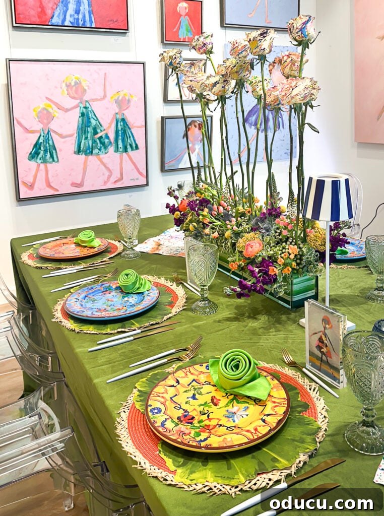 Unlock Your Decor Potential with Craft Paint 2 Splatter painted roses on an table centerpiece for a charity luncheon.