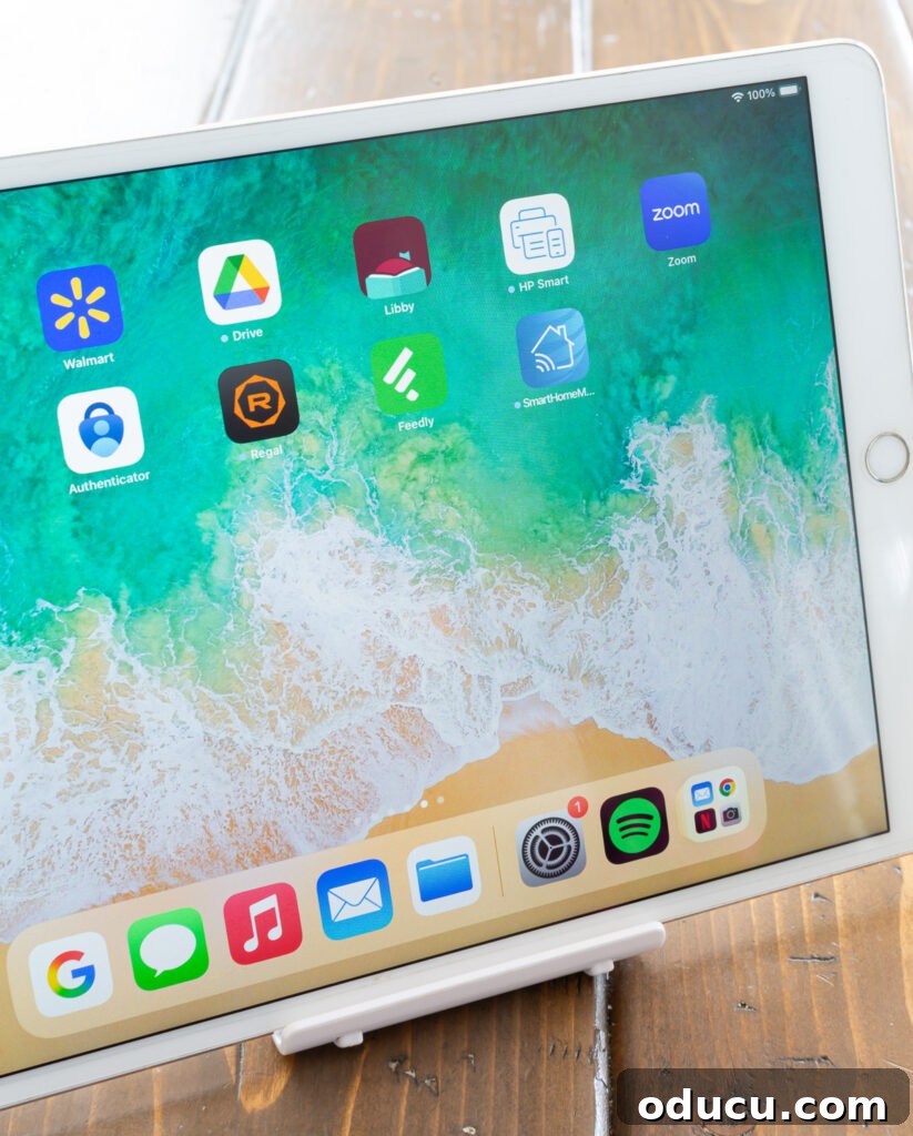 Unlocking Stunning Decor Inspiration For Free 4 iPad showing various apps on screen, prominently featuring the Libby app icon, signifying digital access to publications