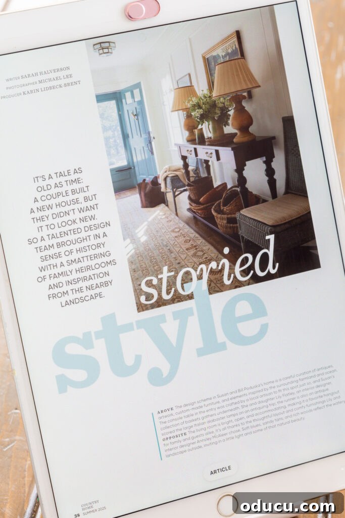 Unlocking Stunning Decor Inspiration For Free 6 Person reading a digital magazine on an iPad using the Libby App, demonstrating convenient online access