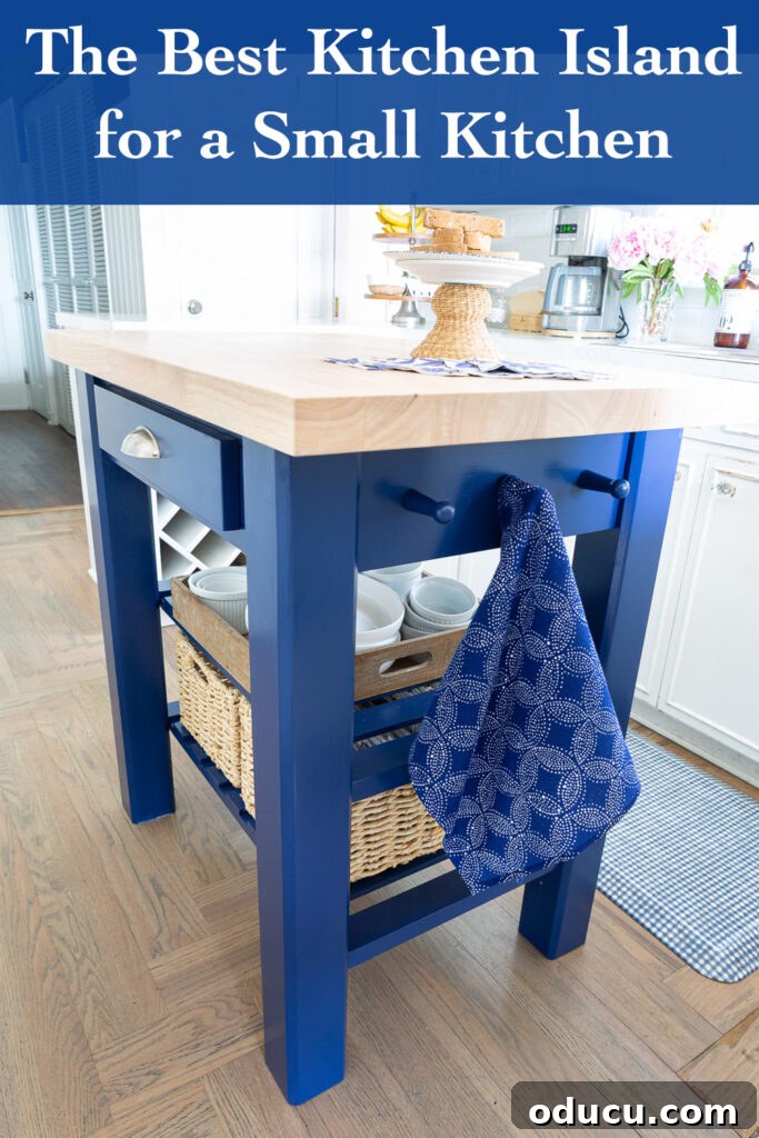 The best kitchen island for a small kitchen, showing its functionality and style.