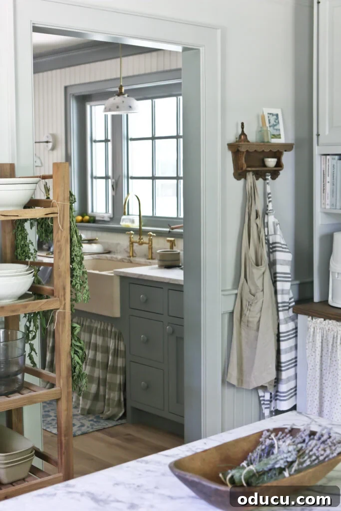 cottage kitchen and pantry
