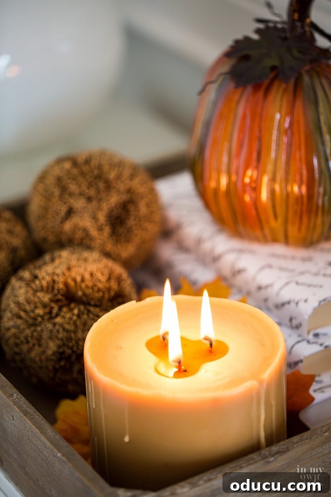 Fall Decor Reimagined 16 Decorating for fall with candles and pumpkins