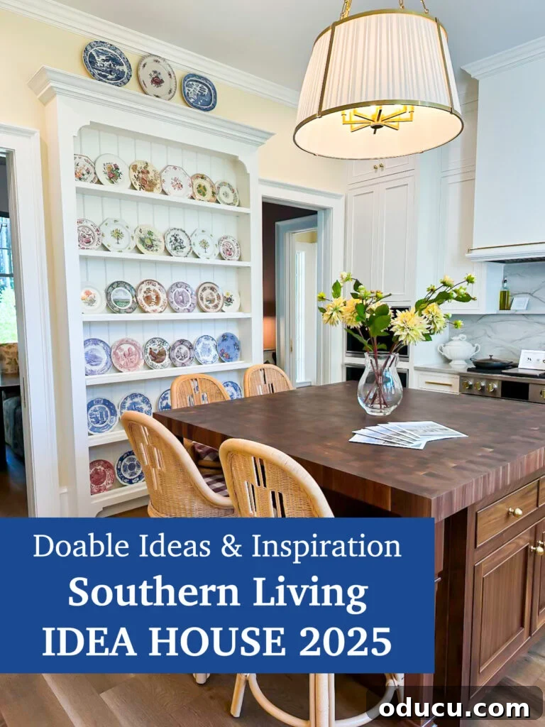 Shaping Tomorrow's Home: Inside the Southern Living Idea House 2025 42 Kitchen photo. Overlay text says Doable Ideas from the Southern Living Idea House 2025