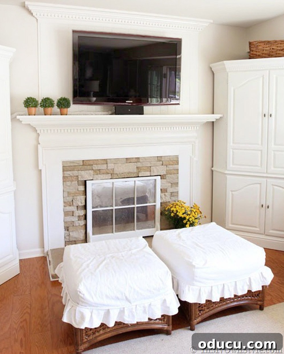 Remember That Essential Decorating Resource 16 Ottoman-slipcovers-with-ruffles in a family room