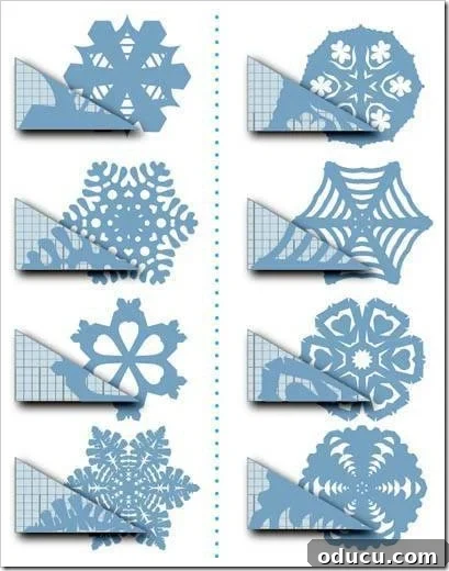 DIY Paper Snowflake Window Displays 14 A collection of paper snowflake patterns and templates for inspiration.