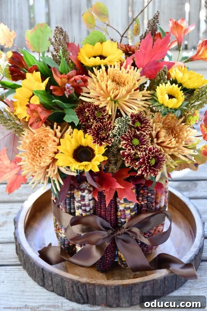 The Style Edit: Edition 267 2 Indian corn vase centerpiece for Thanksgiving.
