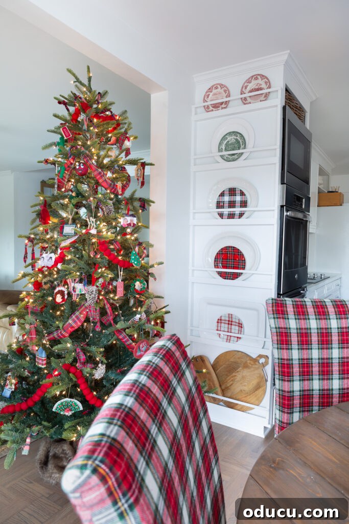 My Christmas Home: Timeless Memories, Not Trends 8 Christmas decorated plate wall in kitchen