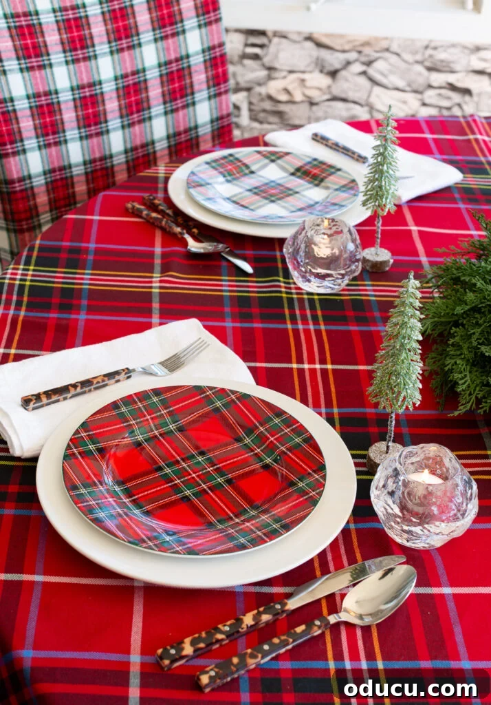 Style Scouting: Holiday Special (Vol. 273) 3 A dining table set for Christmas using a red plaid and green theme.