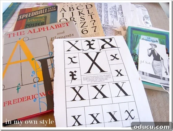 image-books Books with black and white letter illustrations