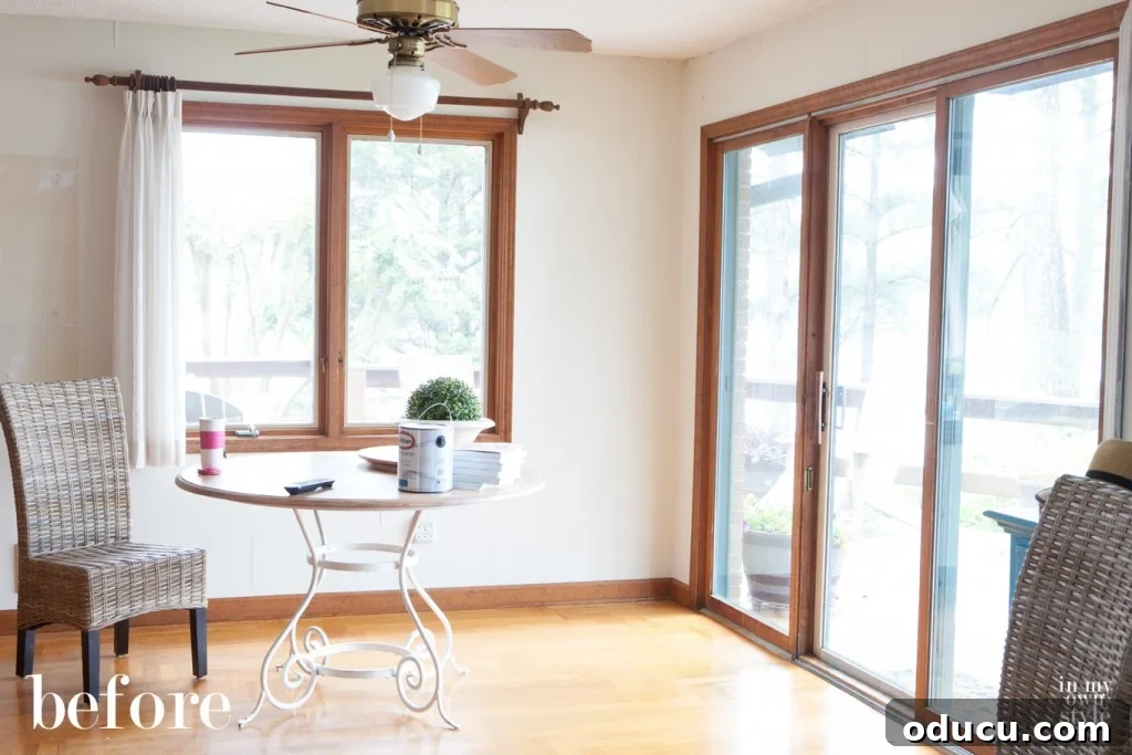 Smart Ways to Paint Window Trim Like a Pro 3 brown trim around doors and windows that is going to get painted white