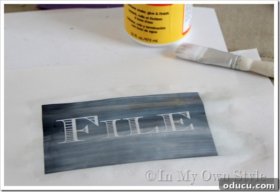 Add Mod Podge to the back of glass