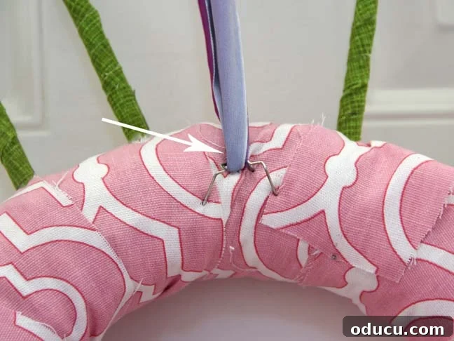 Create a Whimsical Spring Bunny Wreath 12 How to hang a wreath with ribbon