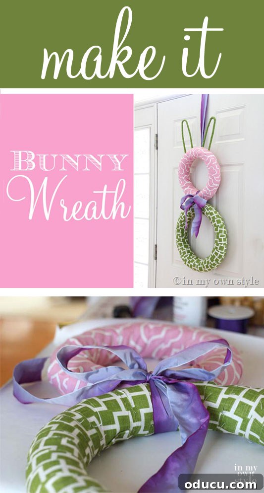 Create a Whimsical Spring Bunny Wreath 14 Spring decorating project. Easy to make spring or Easter wreath using two wreath forms and plastic hangers. | In My Own Style