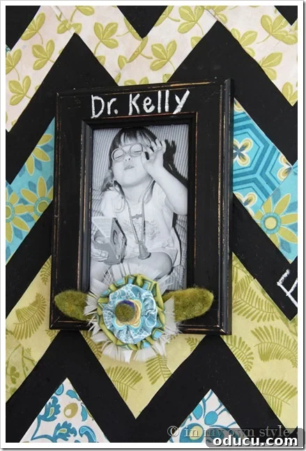 Dr-Kelly-closeup Close up of chevron photo frame