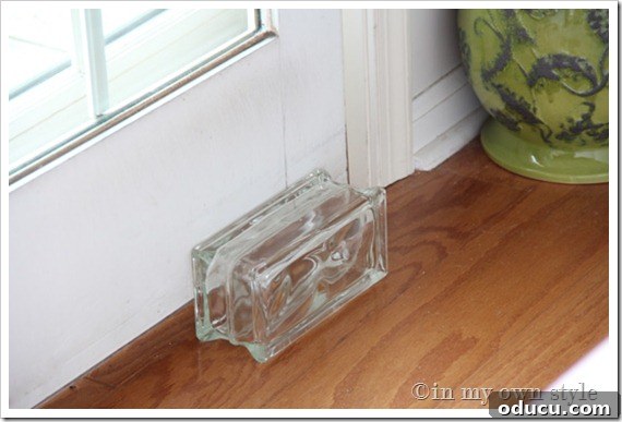 Glass-block-as-door-stop Repurpose ideas for Glass Blocks