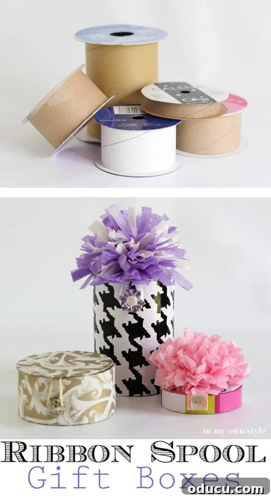 Transform Ribbon Spools into Unique Gift Boxes 2 Mother's Day Gift Boxes Repurposed from Ribbon Spools