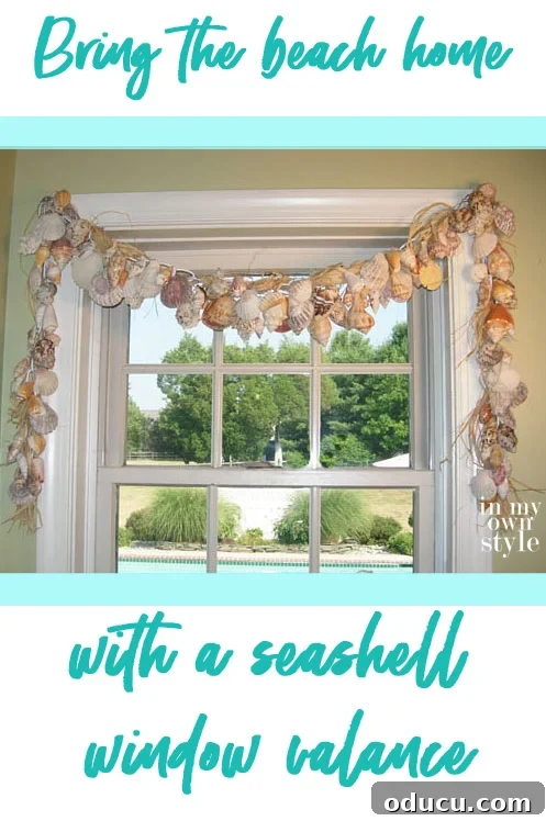 Effortless Coastal Window Decor 2 DIY Seashell Window Valance: Perfect Summer Style to bring the beach home with you.