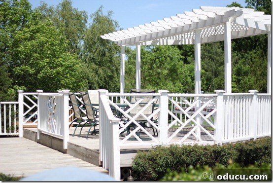 Immaculate Deck Railing After Comprehensive Cleaning Detailed View of Clean Deck Railing and Spindles