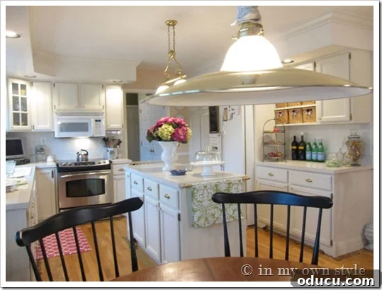 Painted Kitchen Cabinets How to Update a Brass Light Fixture for a Modern Look