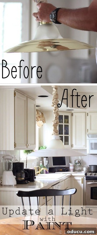 Transform Your Brass Light Fixture with Spray Paint 5 How to Update a Brass Light Fixture - vertical pin image