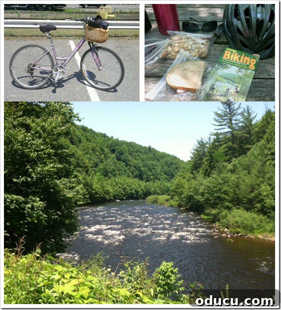 Picnic Lunch on the Lehigh River Picnic lunch by the Lehigh River during a bike ride