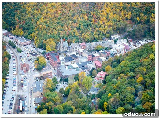 Aerial View of Jim Thorpe Aerial View of Jim Thorpe, PA nestled in the mountains