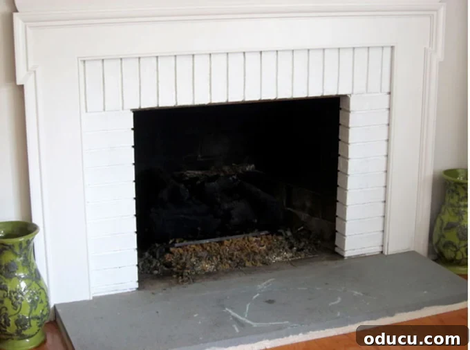 painted fireplace