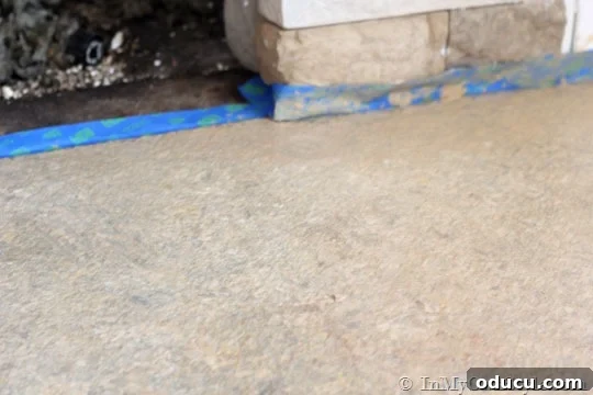 faux painted concrete hearth