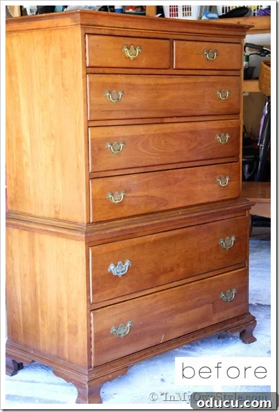 Chest-of-drawers-before Before Furniture transformations chest of drawers with original brass hardware