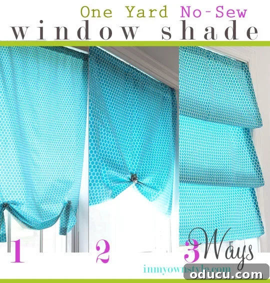 Affordable, easy, and no-sew window treatment. It can be made with only one yard of fabric and styled 3 different ways.