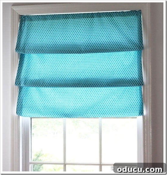 Roman-Shade-No-Sew complete view, showcasing the finished style.