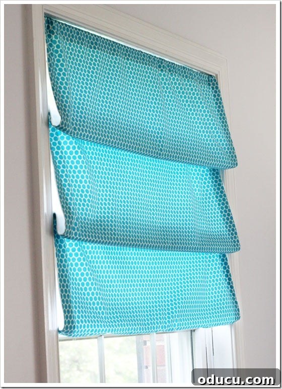 Easy to make No-Sew-Roman-Shade for a chic window look.
