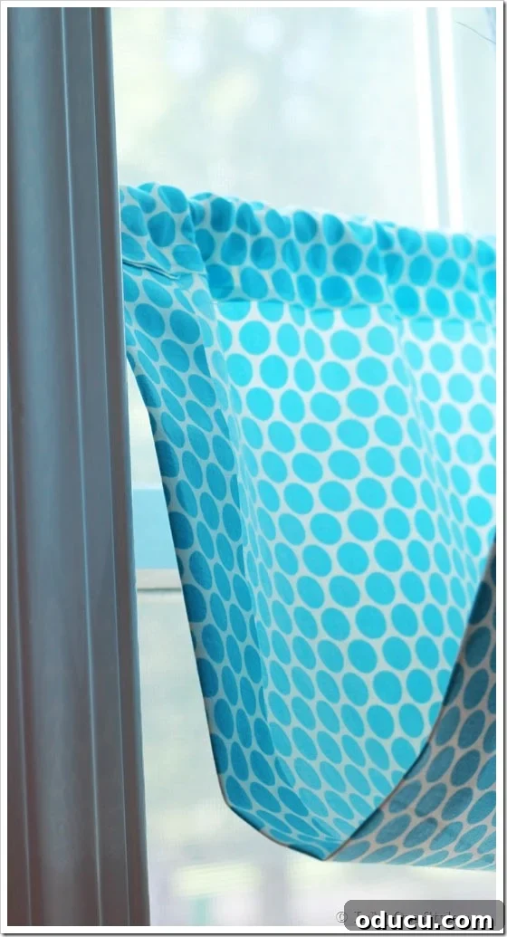 Tension-Rod and Fabric No Sew Window Shade setup for single clip style.