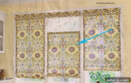 No sew Bottom-up style window shade inspiration from a catalog example.