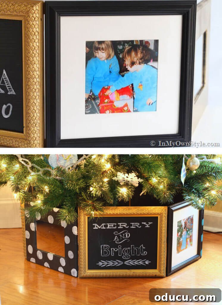 Picture Frame Christmas Tree Collar DIY