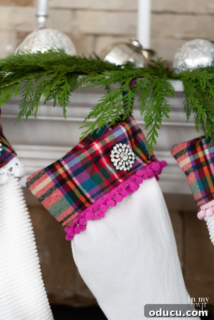 Craft Your Own Christmas Stocking Guide 9 Christmas stocking with plaid cuff