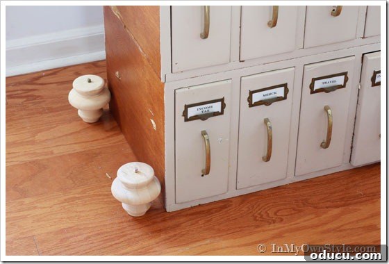 Furniture Reimagined 7 How-to-add-feet-to-furniture to elevate and enhance its appearance. Wooden bun feet shown.