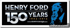 Ford event page graphic celebrating Henry Ford's anniversary.