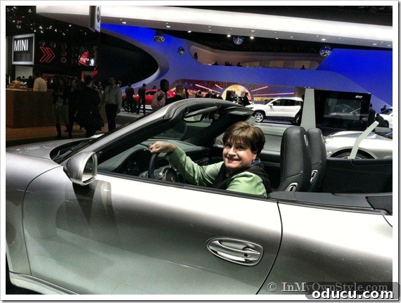 The author seated comfortably inside a new Ford vehicle.