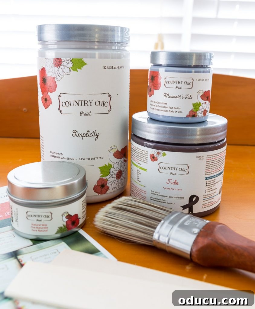 Selecting the Best Chalk Paint for Your Furniture 5 3 colors of Country Chic Paint on top of table