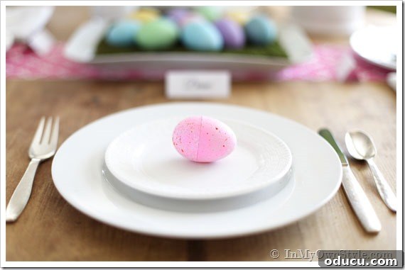 Chalk Painted Speckled Easter Eggs Craft A close-up of beautifully chalk painted speckled Easter eggs, highlighting the artistic detail and natural appearance achieved through this DIY craft.