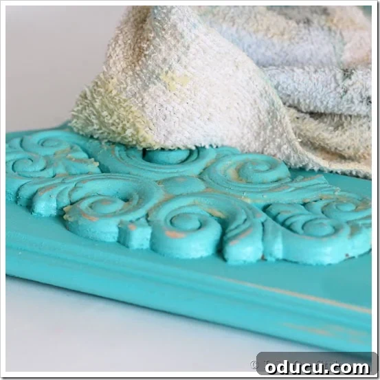 Sealing Chalk Paint with Clear Wax Applying clear wax over chalk paint to seal and protect the finish.