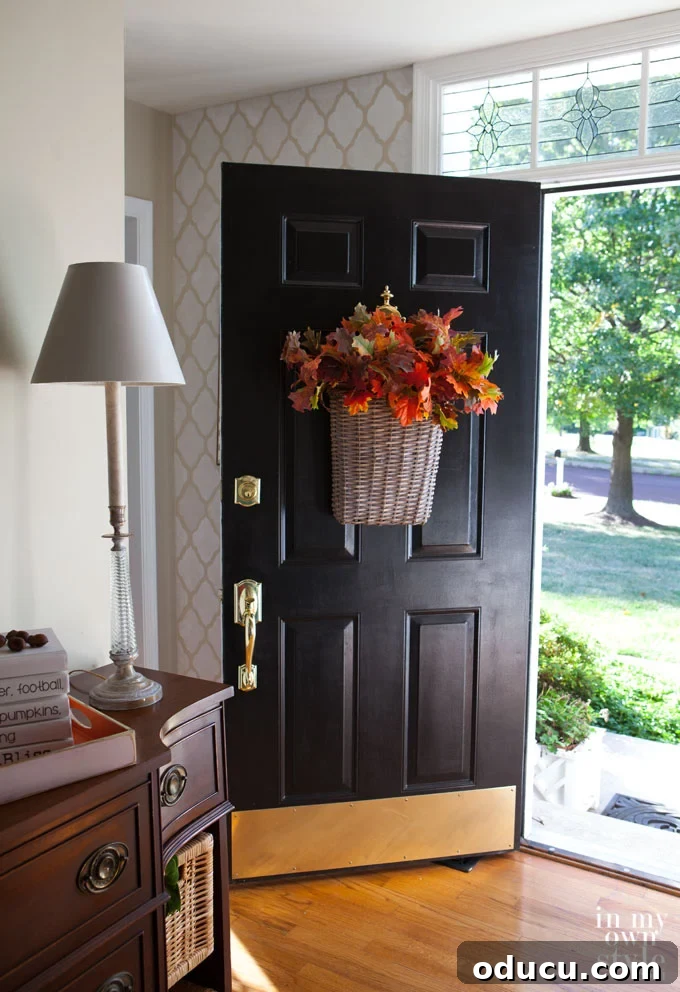 Gallery Glass Window color in clear on front door sidelight, autumn decor