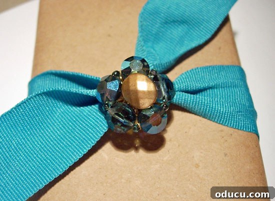 Vintage clip on earring used to embellish a gift. Vintage clip on earring used to embellish a gift
